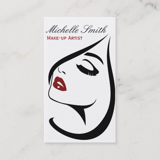 Retro Make-up artist business card design (Front)