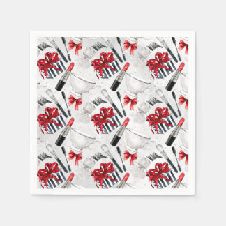 Retro Make Up Girly Trendy Colourful Napkin