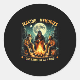 Retro Making Memories One Campfire At A Time Bigfo Classic Round Sticker