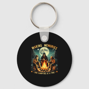 Retro Making Memories One Campfire At A Time Bigfo Keychain