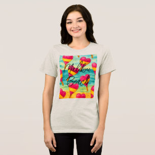 Retro Malibu Beach Colorful Ice Cream Tri-Blend Shirt