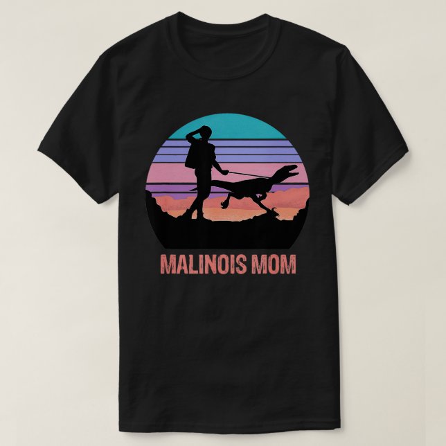 Retro Malinois Mom Hiking Maliraptor Maligator Wom T-Shirt (Design Front)