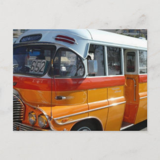 Retro Malta bus Postcard