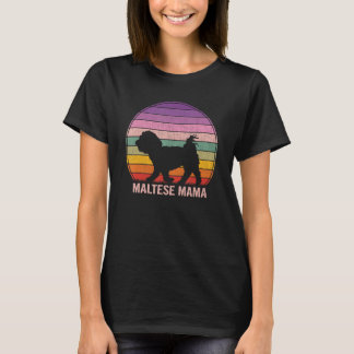 Retro Maltese Mama Graphic  Maltese T-Shirt