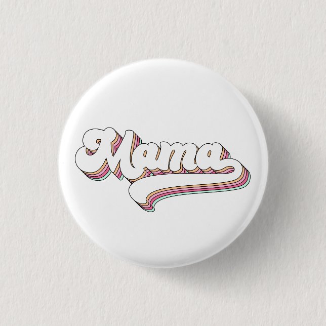 Retro Mama 1 Inch Round Button (Front)