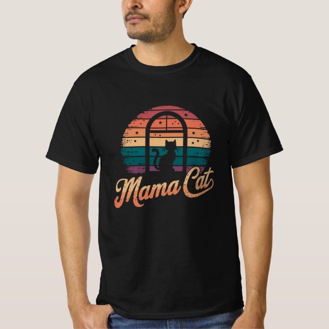 Retro Mama Cat Mother's Day Tee (Front)