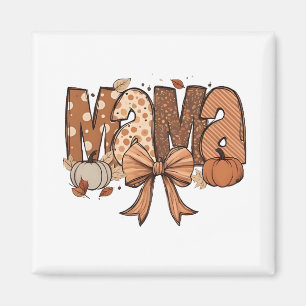 Retro Mama Coquette Bow Fall Autumn Thanksgiving Magnet