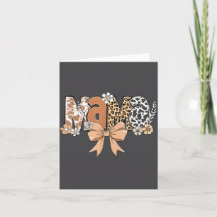 Retro Mama Coquette Bows Leopard Mom Mother's Day  Card