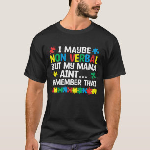 Retro Mama Mother Love Non Verbal Autistic Autism T-Shirt