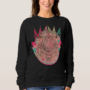 Retro Mama Rocker Boho Leopard Tiger For Mothers D Sweatshirt