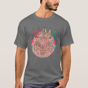 Retro Mama Rocker Boho Leopard Tiger For Mothers D T-Shirt