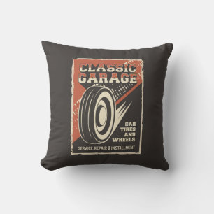 Retro Man Cave Classic Automotive- Tyre Throw Pill Pillow