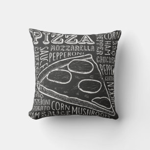 Retro Man Cave Classic Vintage Pizza Throw Pillow