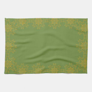 Retro Mandala Avocado Kitchen Towel
