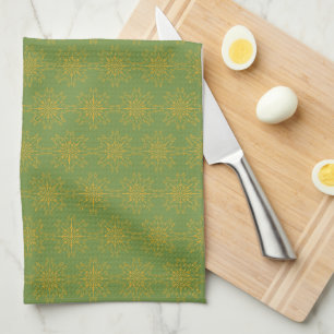 Retro Mandala Avocado Kitchen Towel