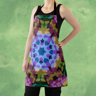 Retro Mandala Blue Purple and Yellow Tote Bag
