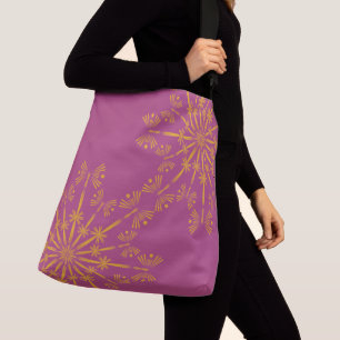 Retro Mandala Boysenberry Crossbody Bag