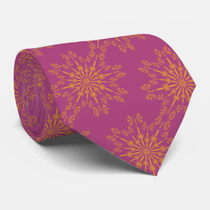 Retro Mandala Boysenberry Neck Tie