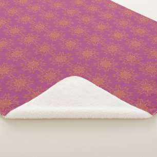 Retro Mandala Boysenberry Sherpa Blanket (3 Sizes)
