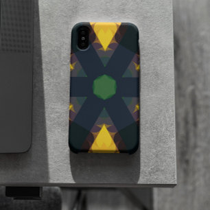 Retro Mandala Flower Green Yellow and Blue iPhone 11 Case