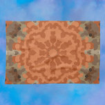 Retro Mandala Flower Orange and Tan Kitchen Towel<br><div class="desc">This retro mandala flower design features orange and tan. Funky patterns and groovy visuals for the modern hippie or anyone who likes bright trippy colours!</div>