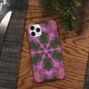 Retro Mandala Flower Pink and Green iPhone 11 Case