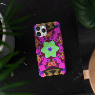 Retro Mandala Flower Pink Orange and Green iPhone 11 Case