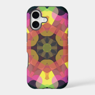 Retro Mandala Flower Pink Yellow and Green
