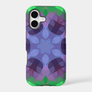 Retro Mandala Flower Purple and Green