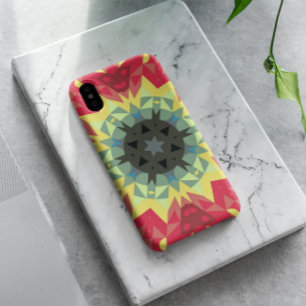 Retro Mandala Flower Red and Yellow iPhone 11 Case