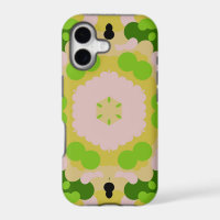 Retro Mandala Flower Yellow Green and White