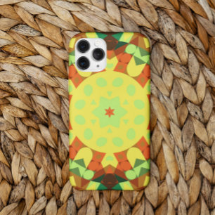 Retro Mandala Flower Yellow Orange and Green iPhone 11 Case