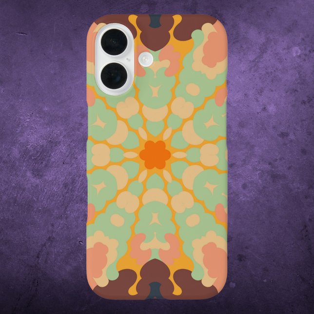 Retro Mandala Green Orange and Yellow Case-Mate iPhone Case (Creator Uploaded)