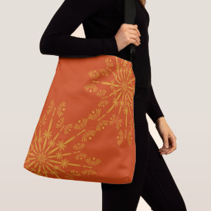 Retro Mandala Papaya Crossbody Bag