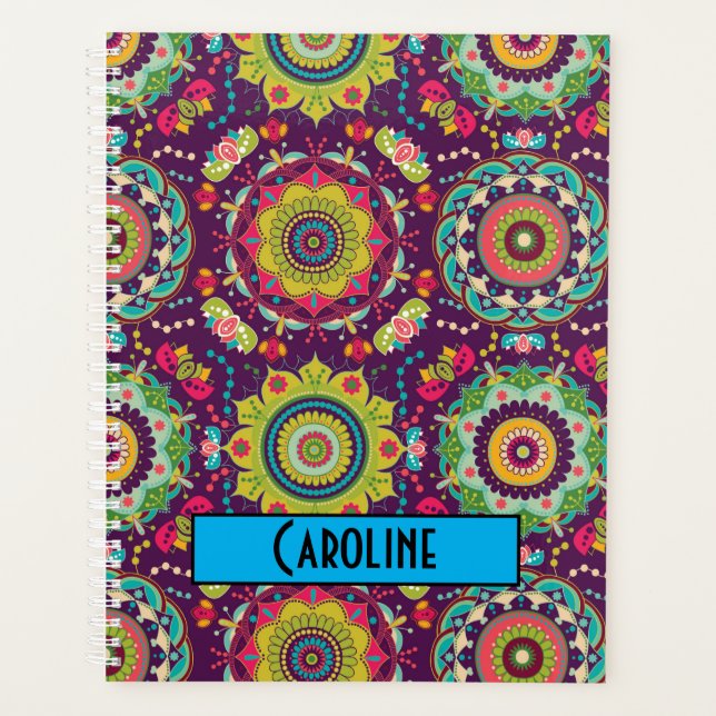 Retro Mandala Pattern Personalized Planner (Front)