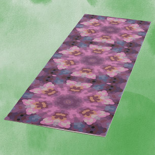 Retro Mandala Purple Pink and Orange Yoga Mat