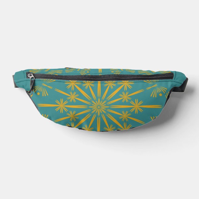 Retro Mandala Teal Fanny Pack (Lay Down)