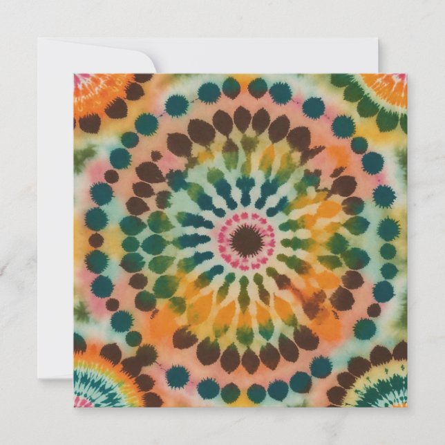 Retro Mandala Tie Dye Invitation (Front)