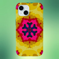 Retro Mandala Yellow Blue and Pink