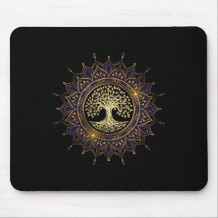 Retro Mandalas Vibe Tree Retro Tree Of The Mystica Mouse Pad