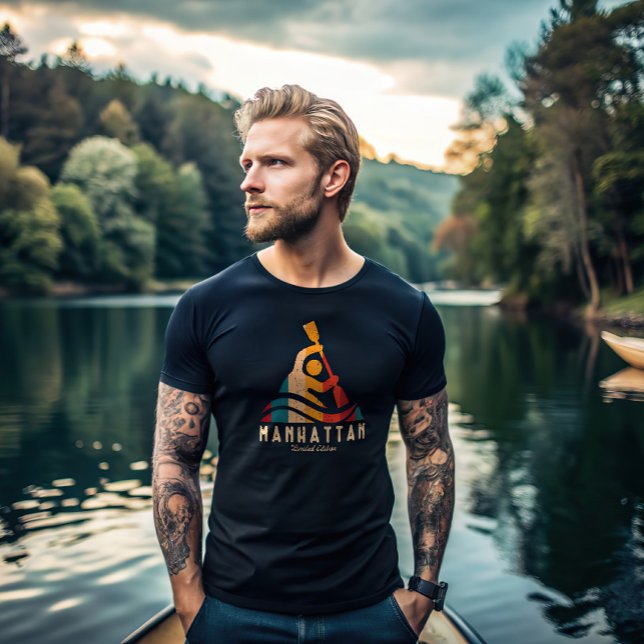 Retro Manhattan Kayaking T-Shirt (Creator Uploaded)