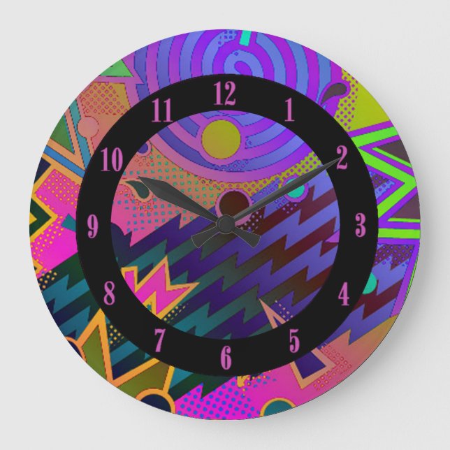 Retro Mania 80's Abstract Wall Clock (Front)