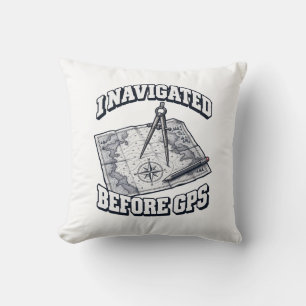 Retro Map I Navigated Before GPS Navigator Throw Pillow