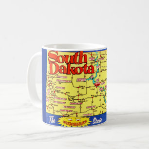 Retro Map of South Dakota Mug