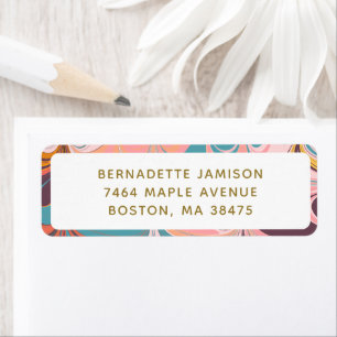 Retro Marble Swirl Personalized Return Address