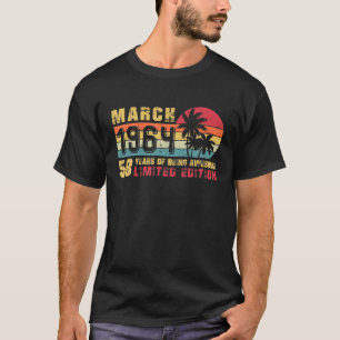 Retro March 1964 58 Years Old Limited Edition 58Th T-Shirt