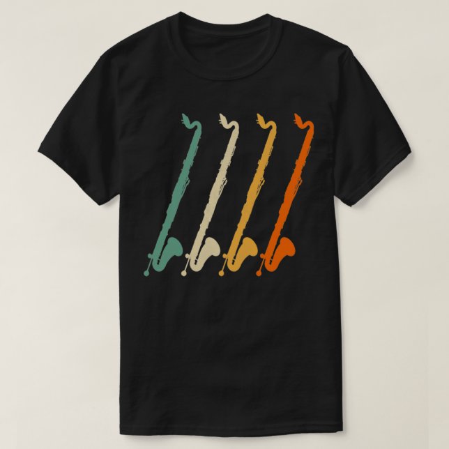 Retro Marching Band Bass Clarinet Hoodie T-Shirt (Design Front)