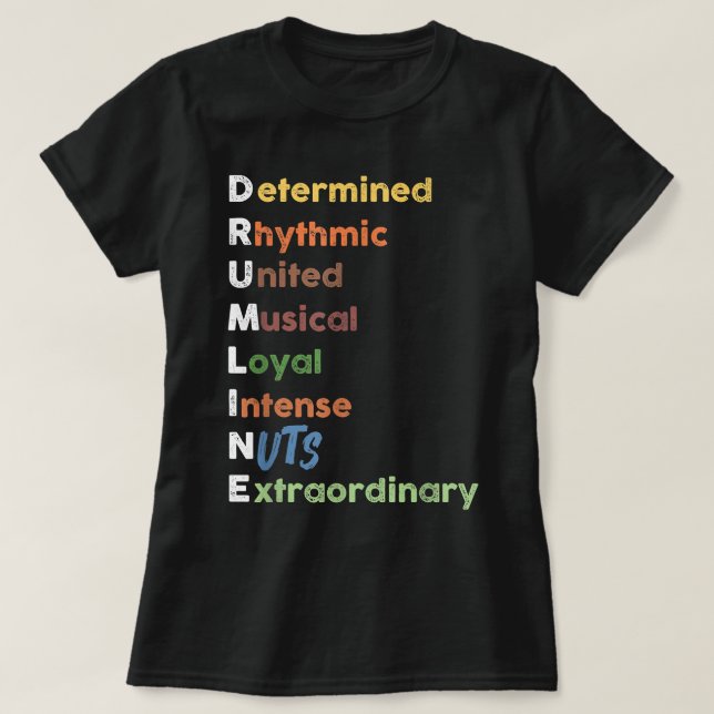 Retro Marching Band Drum Corps Drumline T-Shirt (Design Front)