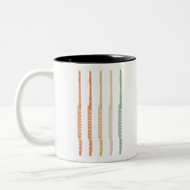 Retro Marching Band Flute Premium T-Shirt-ZzWKO.pn Two-Tone Coffee Mug (Left)