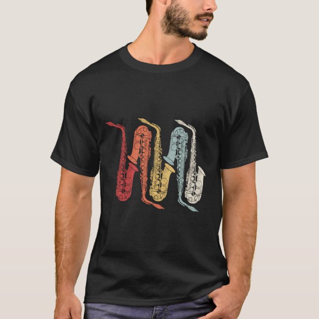 Retro Marching Band Saxophone T-Shirt (Front)